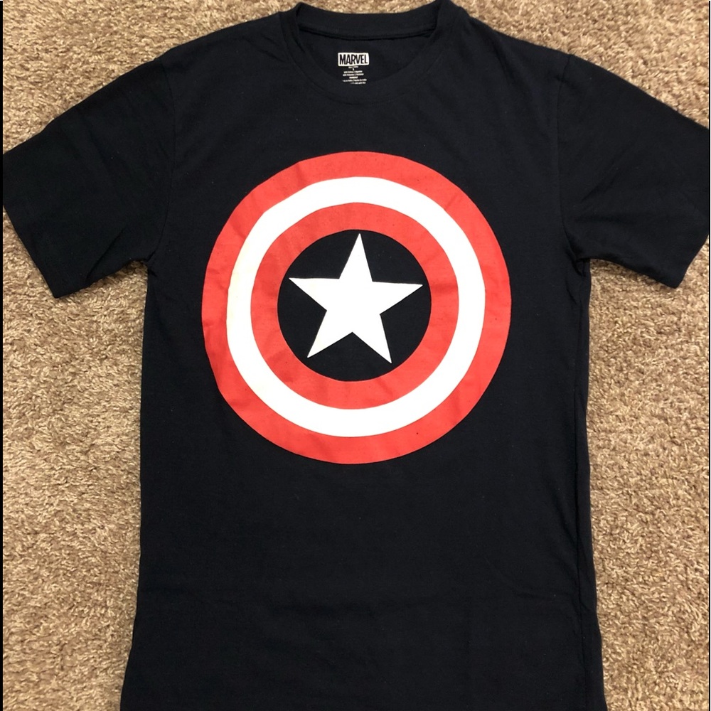 Marvel Captain America shirt. Small, dark blue.
